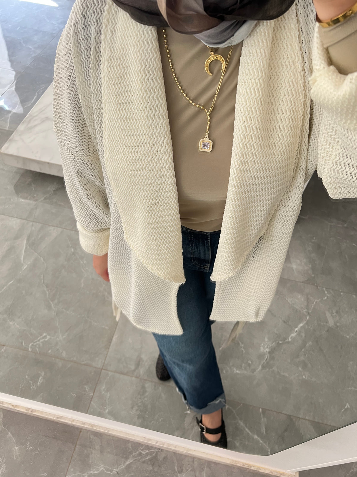 Cocoon cardi-offwhite