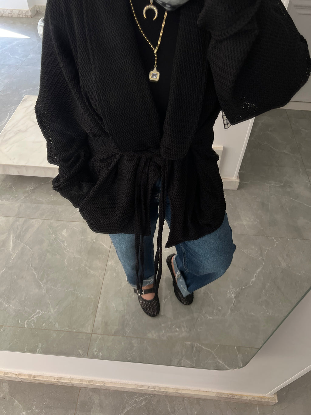 Cocoon cardi-black
