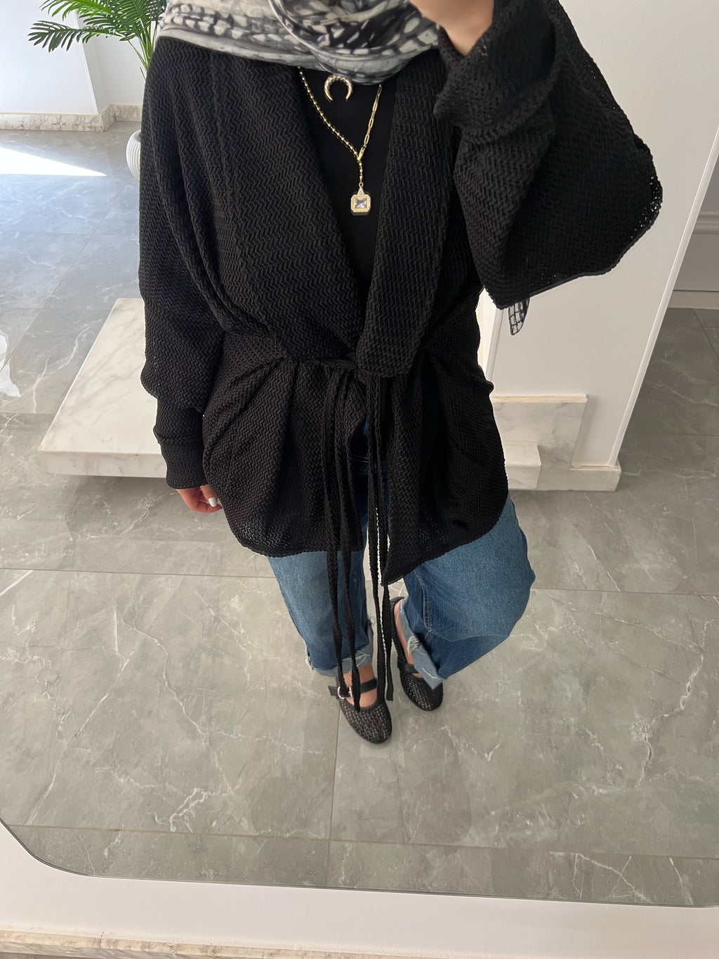 Cocoon cardi-black