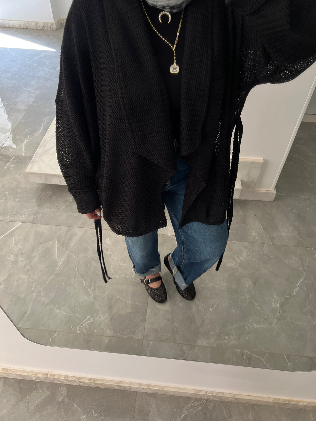 Cocoon cardi-black