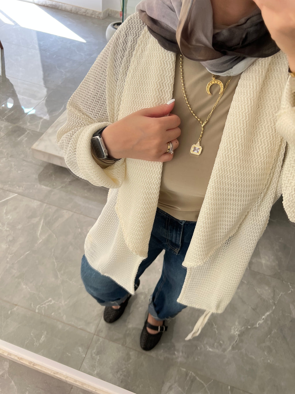 Cocoon cardi-offwhite